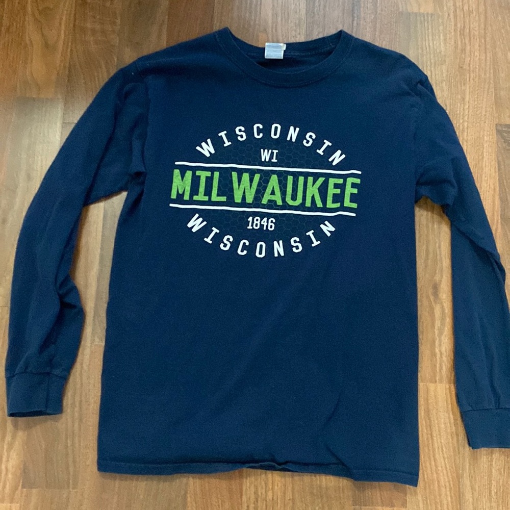 Dark blue Milwaukee long sleeve shirt